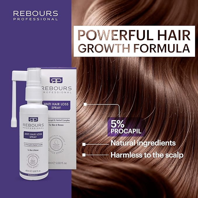 Hair Regrowth Treatment with 5% Procapil – Anti Hair Loss & Hair Growth Spray for Stronger, Fuller Hair – Residue-Free Formula – Suitable for All Hair Types (Pack of 4)