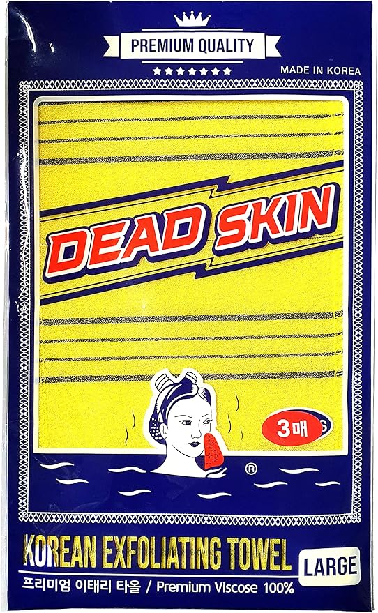 DEAD SKIN Professional Exfoliating Towel Bath Washcloth Mitt Korean Italy Towels (Yellow 3EA)