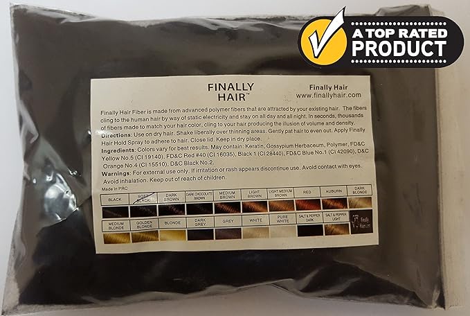 Premium Hair Fibers Refill Bag - 56 Grams of Hair Loss Concealer for Soft Black