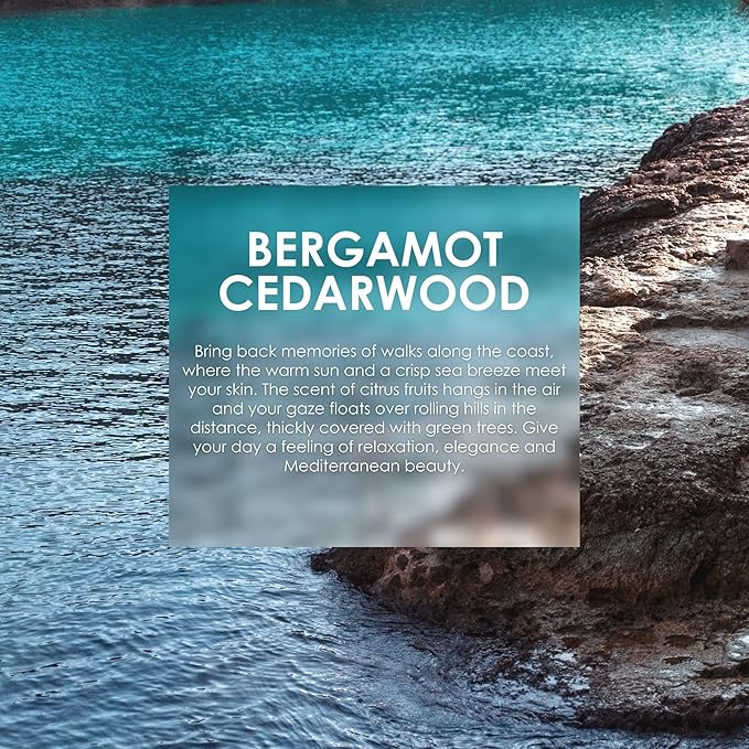 Jean & Len Scent Experience Cedarwood & Bergamot, eau de toilette with bergamot & cedarwood fragrance, practical mini perfume, ideal for on the go, minimalistic glass flacon, 0.34 Fl. Oz.