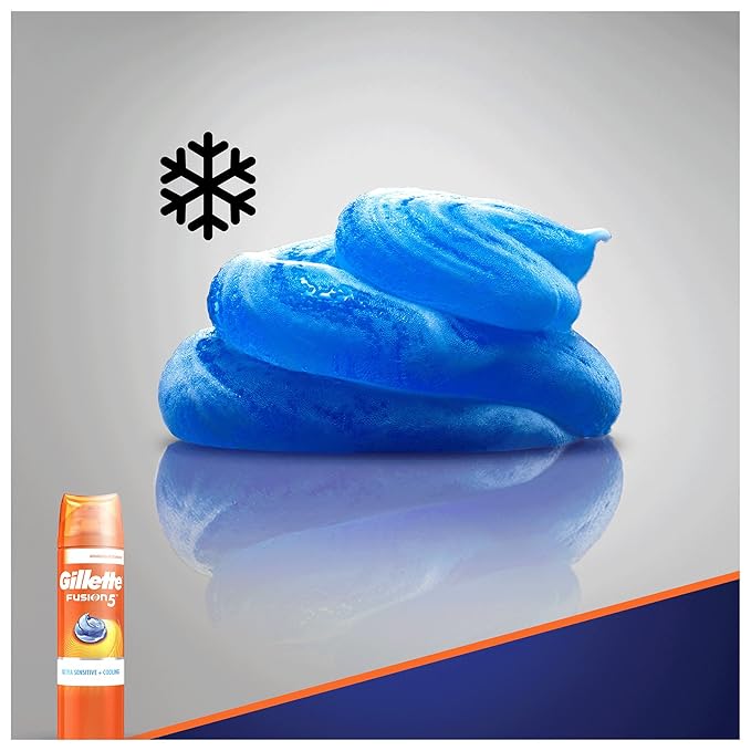 Gillette Fusion5 Ultra Sensitive Cooling Gel, 7 Ounce (Pack of 6)