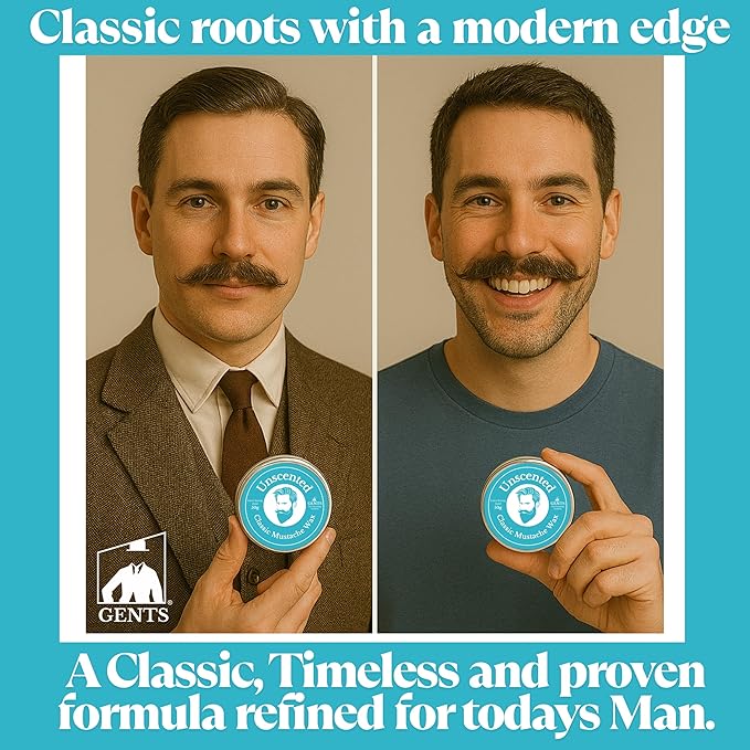 G.B.S Strong Hold Fragrance Free Mustache Wax, Easy Application, Restyleable, long lasting hold with Styling Comb (1.7 oz) (3 Pack, Unscented)