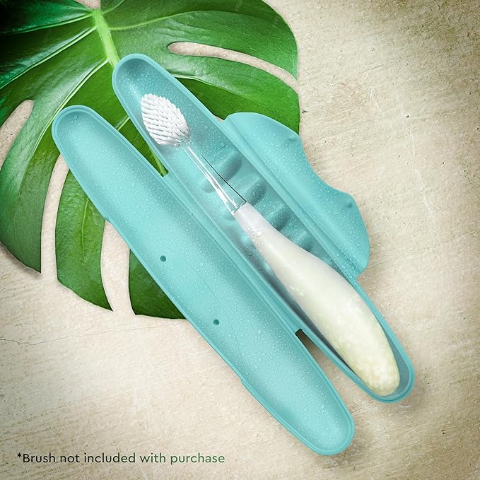 RADIUS Toothbrush Travel Case for Standard Brush, BPA-Free Recycled Plastic, Portable for Bathroom, School, Home, Camping (Mint Green, 8.25H - 1.38W - 1.75L (in))