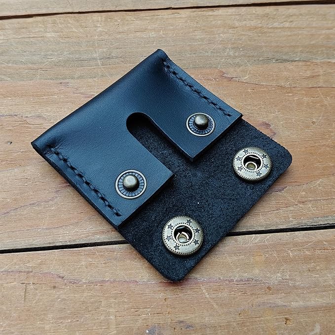 Handmade Leather Safety Razor Travel Cover, Double Edge Razor Head Protective Sheath For men Fits Most Safety Razors (Black)