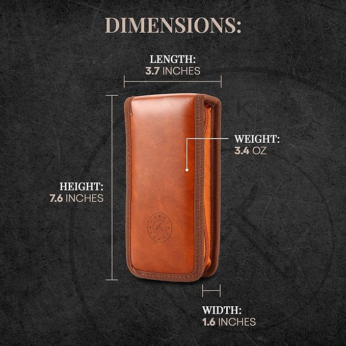 Razor Travel Case - Safety Razor Case, Straight Razor Case, Disposable Razor Case, Elegant Travel Razor Case For Your Razor & Brush, Keeps Razor & Brush Clean, Travel In Style, Great Gift (Brown)