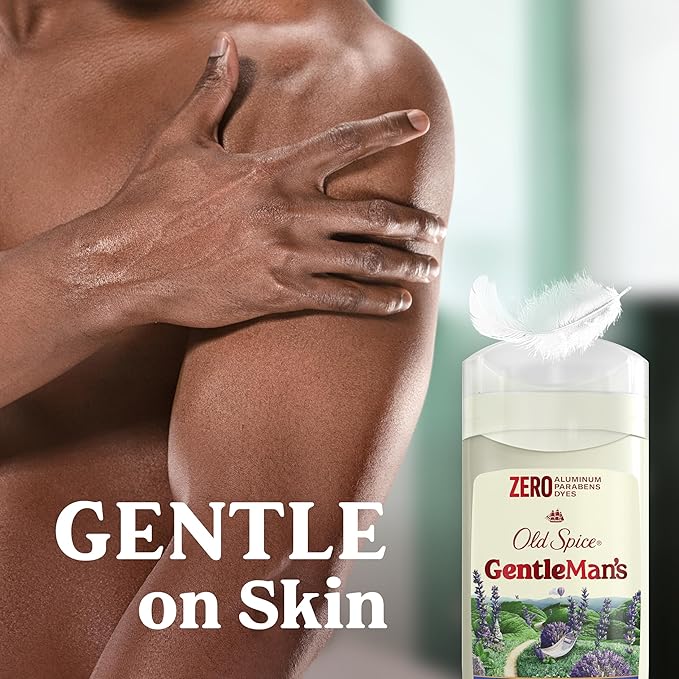 Old Spice GentleMan's Aluminum Free Dry Feel Deodorant for Men, 24/7 Lasting Freshness, Gentle on Skin with Skin Conditioners, Lavender + Mint Scent, 3.0 oz (Pack of 3)