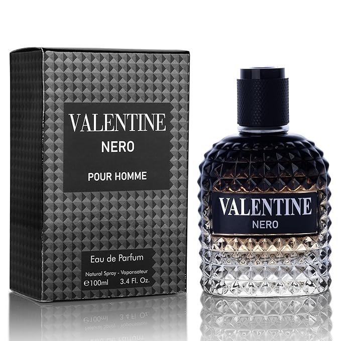 Valentine Nero for Men - Woody Aromatic Fragrance with Floral and Mineral Notes - Masculine Scent - 100ml