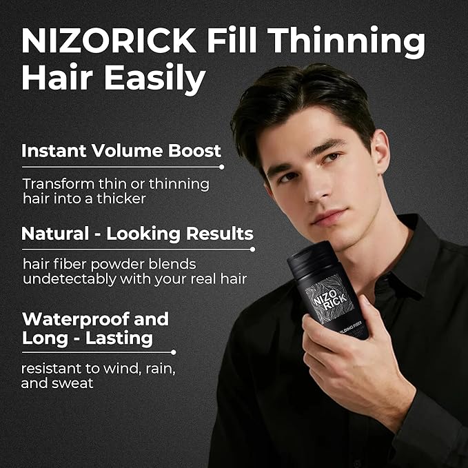 Hair Fibers for Thinning Hair,Hair Building Fibers Instantly Thicker & Fuller Look,Conceals Hair Loss Fill In Fine Hair Powder for Women and Men(30g/1.05oz) (New Dark Brown)