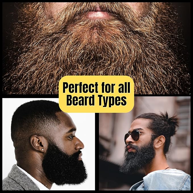 G.B.S Combo Set-3 Piece Kit Oval Wood Brush with Boar Bristles for Beard, Mustache with Bamboo Hard Comb