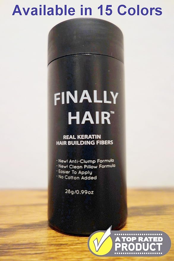 Hair Building Fibers Light Medium Brown Hair Loss Concealer Fiber 28 Gram .99oz Refillable Bottle by Finally Hair (Light Medium Brown - our lightest brown shade)