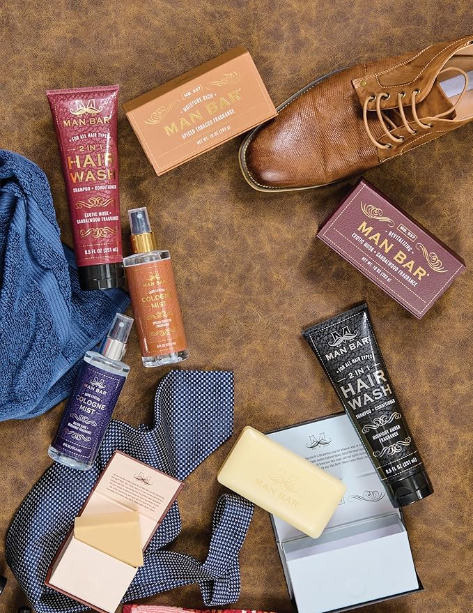 San Francisco Soap Company MAN BAR Cologne Mist Exotic Musk and Sandalwood - Long Lasting - Created with the Man in Mind - 6 fl oz