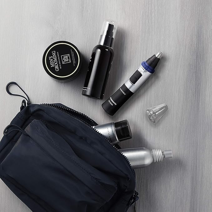Panasonic ER-GN30-K Nose, Ear n Facial Hair Trimmer Wet/Dry with Vortex Cleaning System, Black