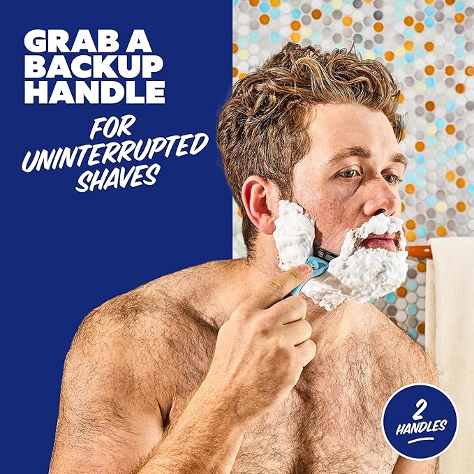 Dollar Shave Club | Razor Handle (2 Pack) Blue | Replacement Razor Blade Handles