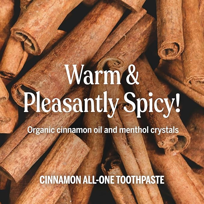 Dr. Bronner’s All-One Toothpaste – Cinnamon, 5 oz, 1-Pack – Fluoride-Free Toothpaste for Adults, SLS-Free, 70% Organic & Natural Ingredients, Vegan, Helps Freshen Breath, Reduce Plaque, Whiten Teeth
