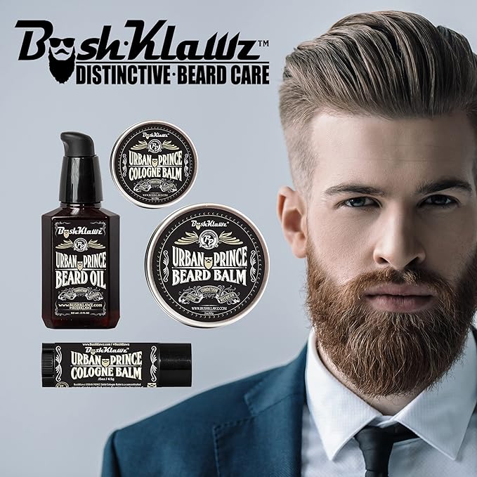 BushKlawz Urban Prince Solid Cologne 1 oz Full Size Alcohol Free Natural Concentrated Travel Friendly Tins Men's Fragrance Manly Scents to Satisfy all Types of Viking Cannon Black Prime