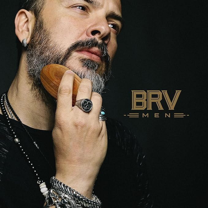 BRV MEN Beard Brush | Firm Boar Bristles | First-Cut Boar Hair Bristles | The Ideal Gift For Men (Green Sandalwood)