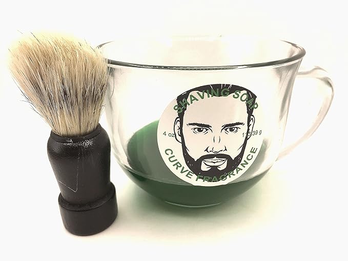 Shaving soap and brush set 4 oz Curve Type fragrance