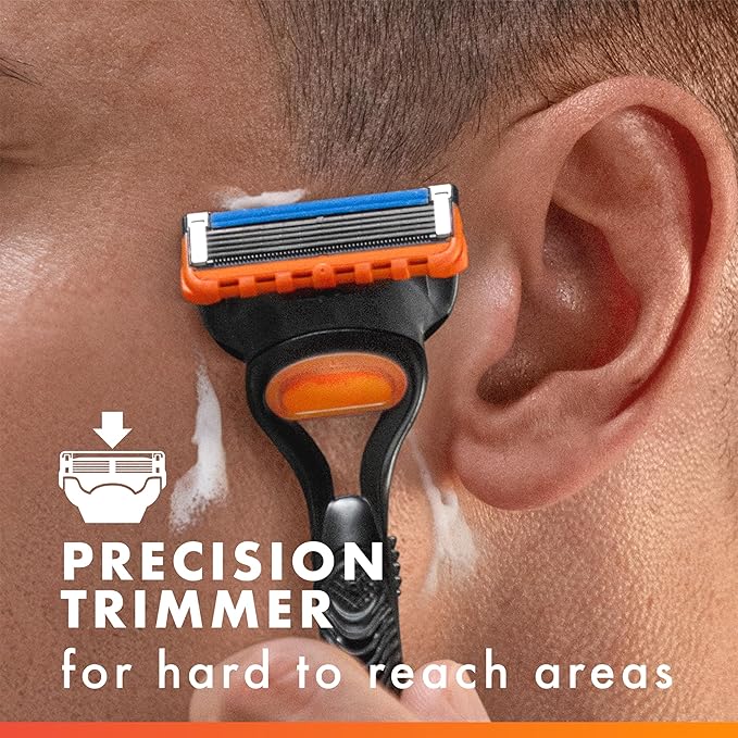 Gillette Fusion5 Razors for Men, 1 Razor, 4 Blade Refills, Lubrastrip for a More Comfortable Shave