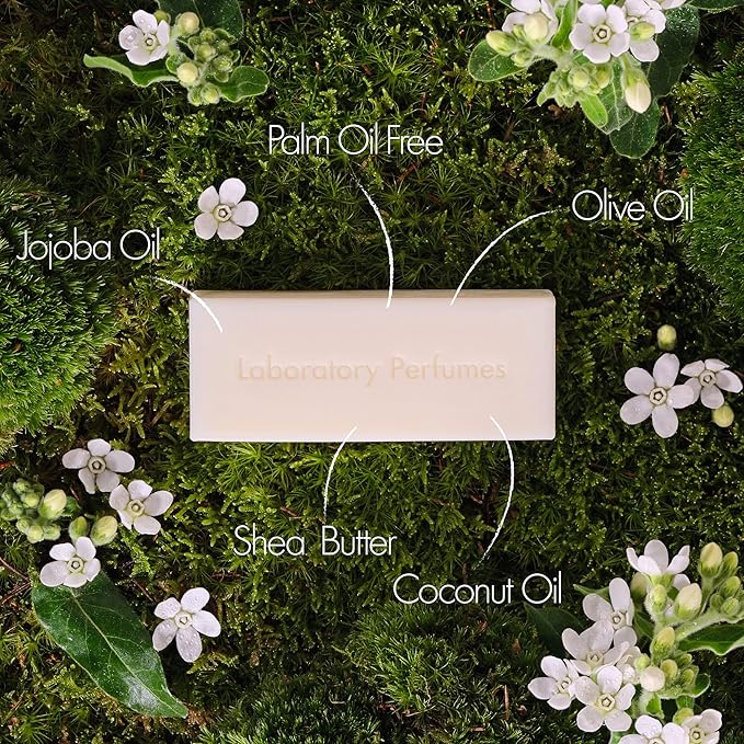 Laboratory Perfumes Amber Soap Bar | Infused with Amber Fragrance | Enriched with Shea Butter & Jojoba Oil | Palm Oil-Free, Plastic-Free & Skin-Kind (150g)