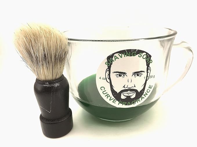 Shaving soap and brush set 4 oz Curve Type fragrance
