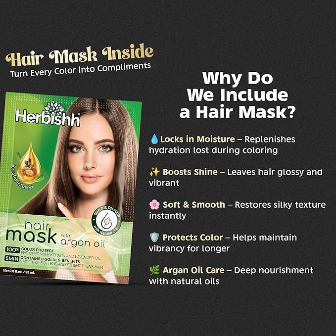 Herbishh Hair Color Shampoo for Gray Hair – Magic Hair Dye Shampoo – Colors Hair in Minutes–Long Lasting–500 Ml–3-In-1 Color for Women & Men –Ammonia-Free (Chestnut Brown)