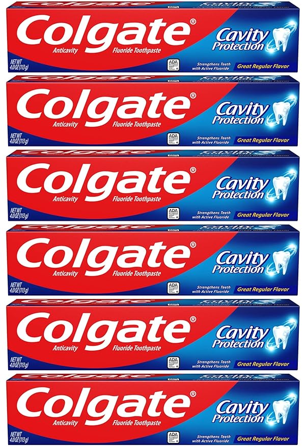Colgate Cavity Protection Toothpaste with Fluoride - 4 Ounce (Pack of 6)