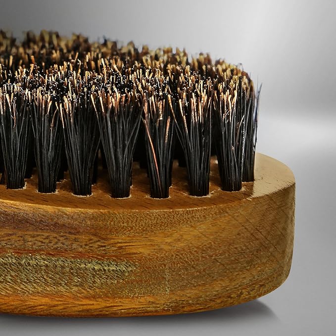 BRV MEN Beard Brush | Firm Boar Bristles | First-Cut Boar Hair Bristles | The Ideal Gift For Men (Green Sandalwood)
