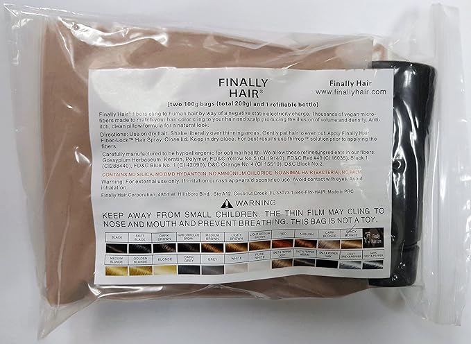 Hair Loss Concealer Fibers 200 Grams 7 Oz. With Bottle By Finally Hair 50g*4 (Sandy Blonde)