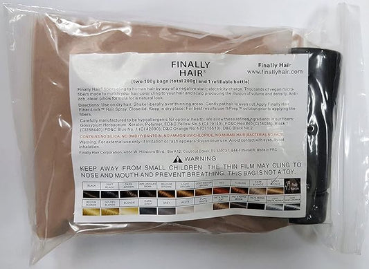 Hair Loss Concealer Fibers 200 Grams 7 Oz. With Bottle By Finally Hair 50g*4 (Sandy Blonde)