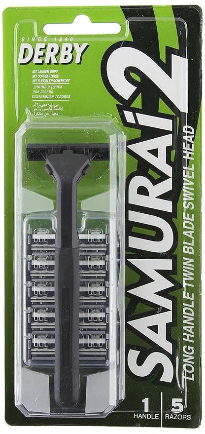 Derby Samurai 2 Twin Blade Non-Disposable Razor, 8 Ounce