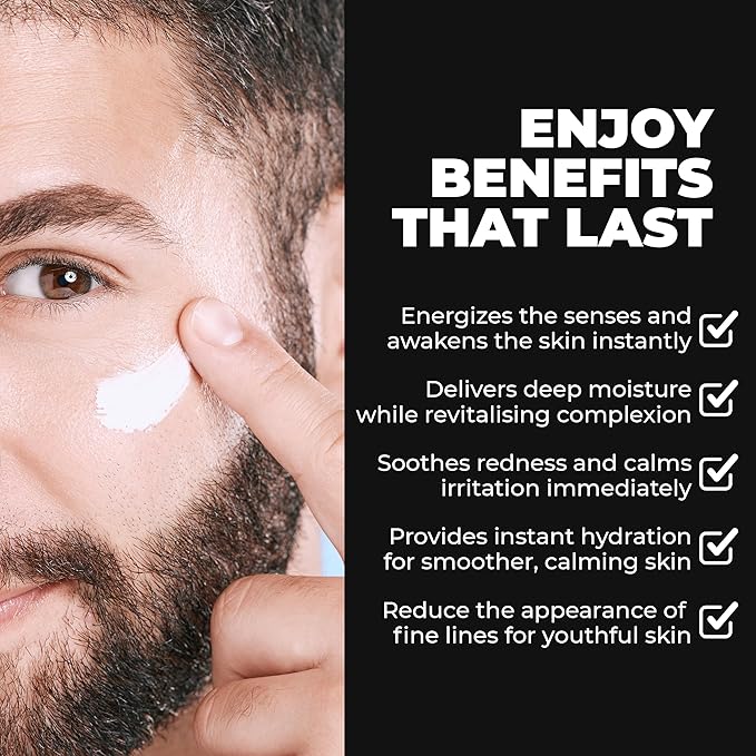 MOTTO Men's Face Moisturizer: "A Cold Plunge For Your Face". ICE COLD Hydrating Cream, Lightweight & Non-Greasy for Daily Use. Soothes & Cools Instantly.
