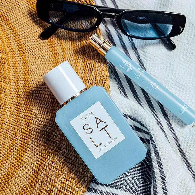 Ellis Brooklyn Salt Eau de Parfum, Travel Spray, Fragrance For Women with Ambergris, Tahitian Tiare, Ylang Ylang & Sandalwood - Tropical - Vegan, Cruelty-Free Paraben-Free,10ml / 0.33 Fl Oz
