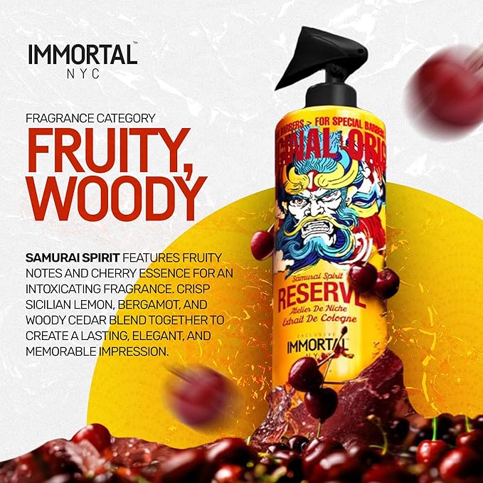 Immortal NYC, AFTERSHAVE SPRAY & BALM/CREAM for Men- Moisturizing & Soothing Formula After Shaving and Cologne - 17 oz (Spicy Floral)