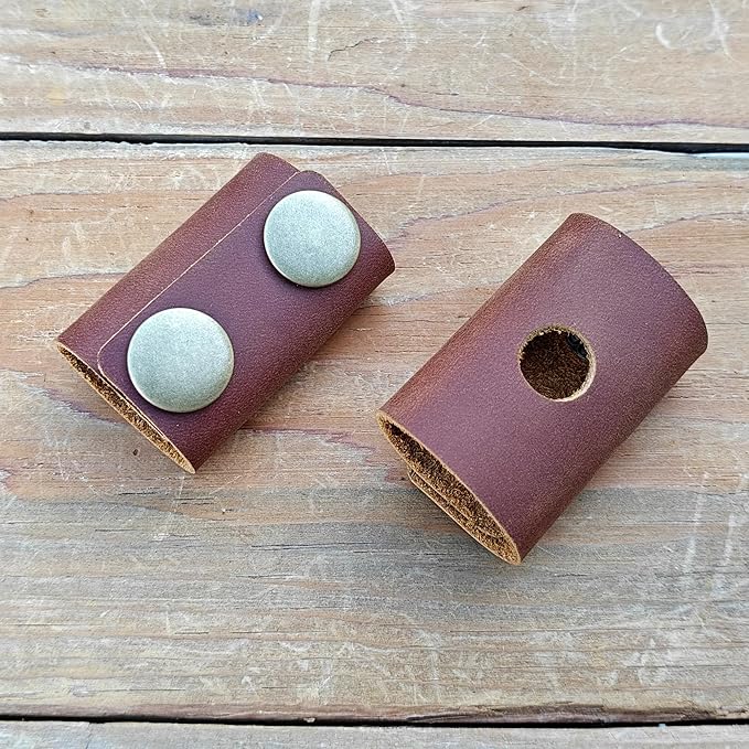 Handmade leather Double Satety Edge Razor Head Protective Sheath For men, Leather Shaving Travel Cover Fits Most Safety Razors (Brown)