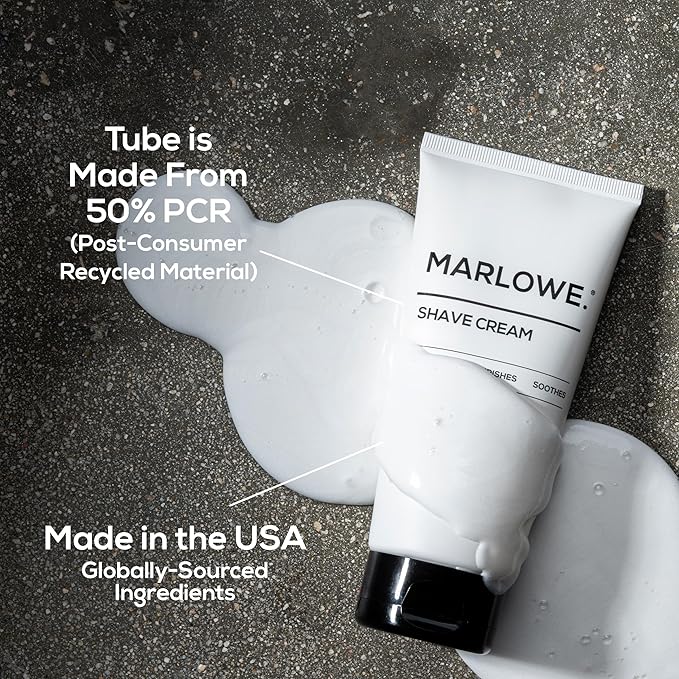 MARLOWE. No. 141 Shave Cream 6 oz, Conditioning Shaving Cream with Shea Butter & Coconut Oil, Smooths & Protects for a Close Shave, Aloe Citron Scent