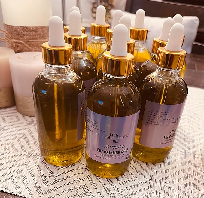 Rosemary Treatment Oil for Hair Growth, Natural Herbal Blend with Essential Oils, 4 fl oz.