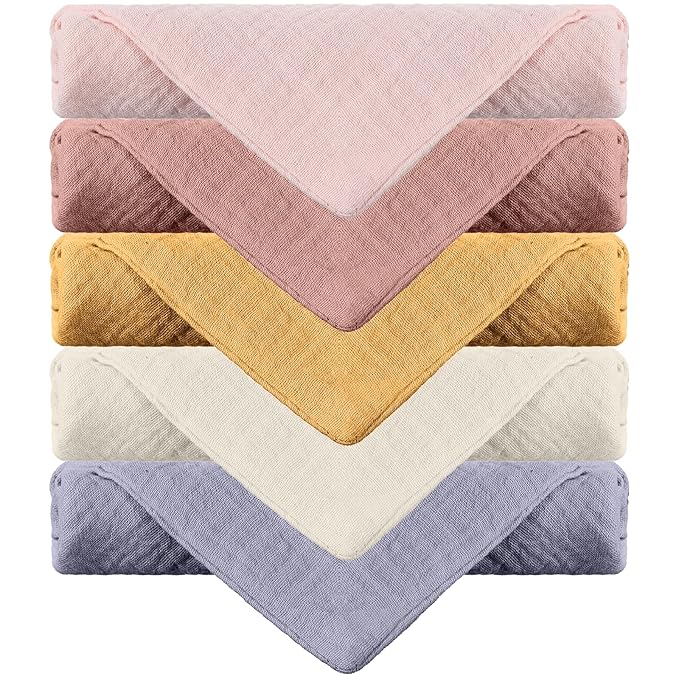 5 Pack Face Cloths Makeup Remover Cloth Cotton Wash Cloth Soft Muslin Washcloths Breathable Reusable Facial Towels for Skin Care Daily Absorbent Cleaning Travel Women Men Adults