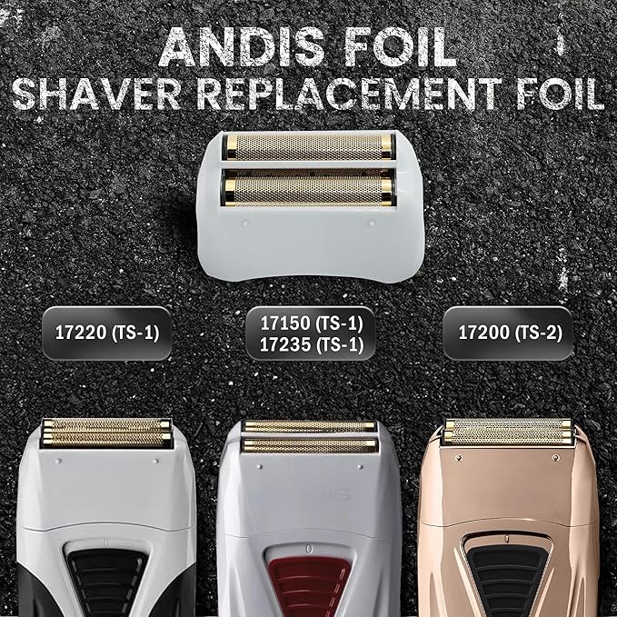 2 Pack Foil Shaver Replacement Compatible With Andis Model TS-1, TS-2 ((17150/17155/17200), Andis Blade Replacement with Stainless Steel Design for Smooth Shaving