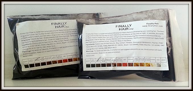 Black Hair Building Fibers Refill Hair Loss Concealer Fiber Keratin 2pak of 25g (2x25) = 50g 50 G Grams Gr 50gr Total Hair (Using Mad Men Bottle)