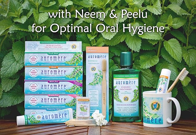 Auromere Ayurvedic Mouthwash - Vegan, Fluoride Free, Alcohol Free, Natural, Non GMO (16 fl oz), 1 Pack