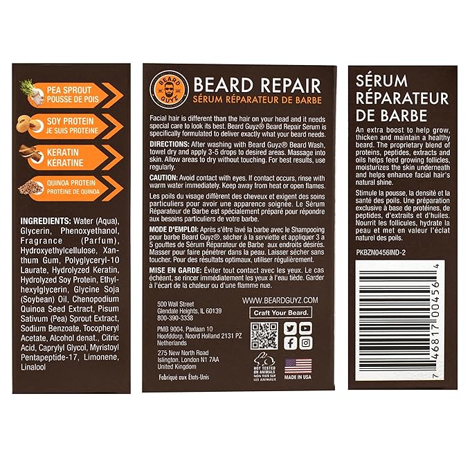 Beard Guyz Beard Serum – Lightweight Beard Conditioner & Facial Hair Serum with Quinoa Seed & Vitamin E – Hydrating & Nourishing Beard Oil Alternative, 1 oz