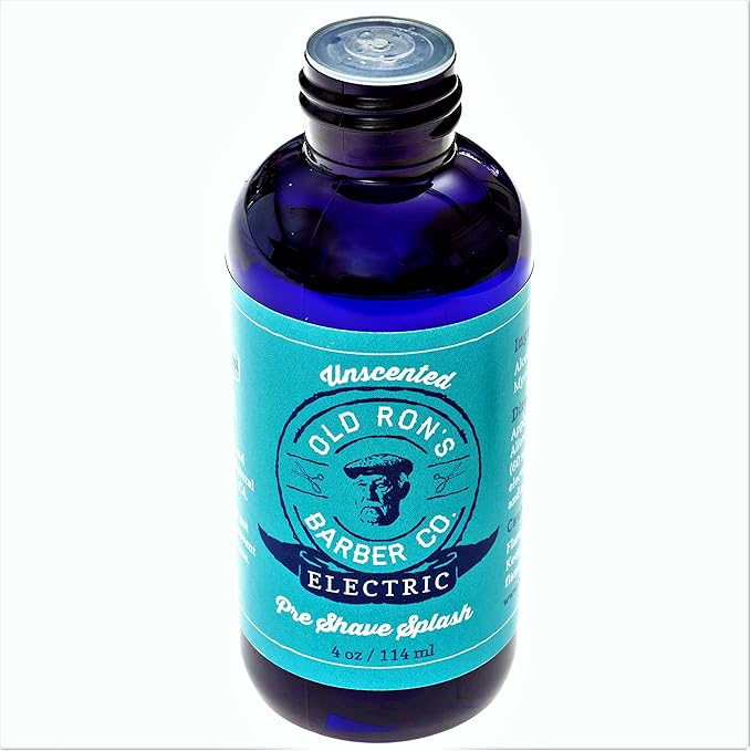 Old Ron's Barber Co. Electric Pre-Shave Splash, Unscented, 4 oz (1-pack)