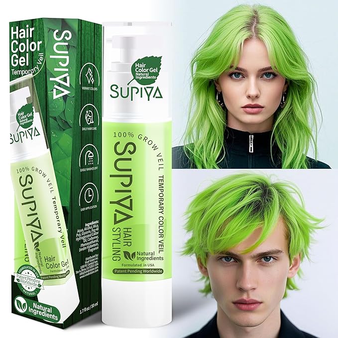 Temporary Hair Color - Washable Hair Wax for Men and Women, All-Day Hold Disposable Hair Wax for Party, Cosplay & Daily (Mint Color #23)