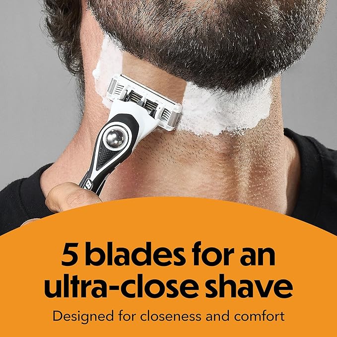 BIC Flex 5 Trim and Shave Body and Beard Trimmer for Men, 8 Razor Refills and 8 Trimmers, No Batteries Needed