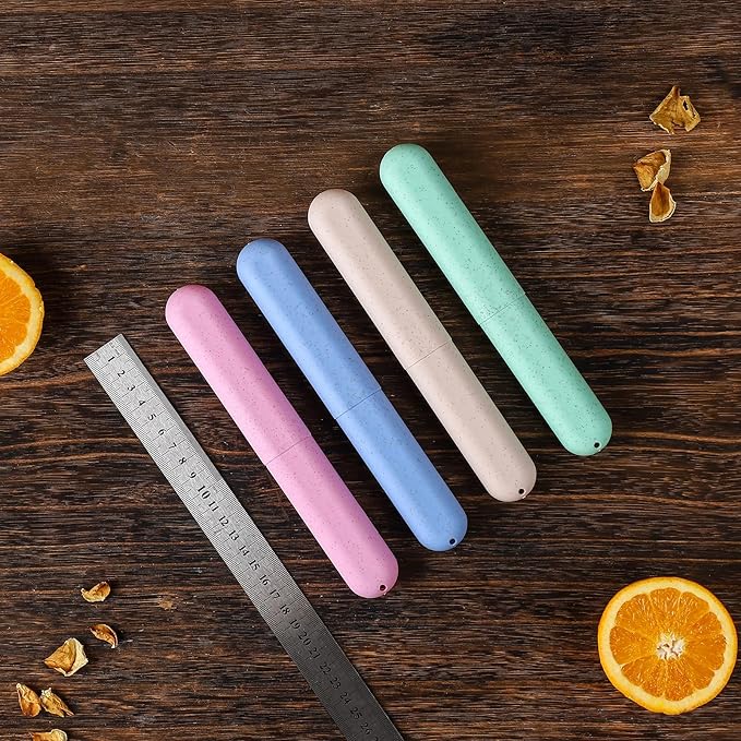Muslih 4 Pack Toothbrush Travel Case, Travel Toothbrush Holder with Ventilation Holes, for Travel, Home, Business, School, Camping