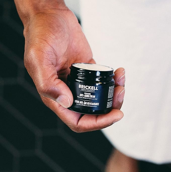 Brickell Men's Revitalizing Anti-Aging Cream For Men, Face Moisturizer For Face To Reduce Fine Lines and Wrinkles, Natural and Organic Anti Wrinkle Night Face Cream, 2 Ounce, Scented