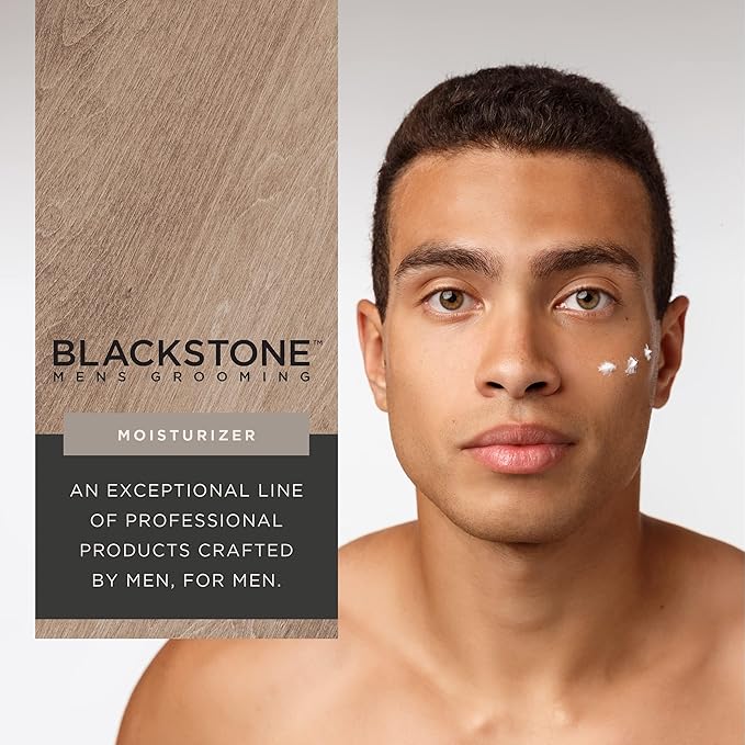Blackstone Men's Grooming Refresh Facial Moisturizer with Vitamin E, Peppermint & Hyaluronic Acid - Lightweight & Non-Greasy | Restores Dry Skin | Paraben & Cruelty Free | Sandalwood (8 oz, 2 Pack)