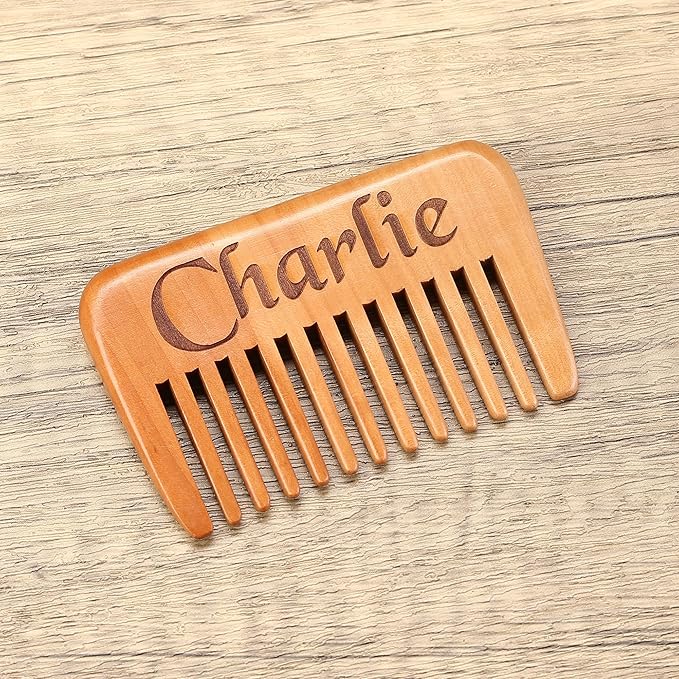 Personalized Beard Comb for Men, Engraved Walnut Wood Beard Comb, Groomsmen Gifts, Gift for Dad, Gift for Hushand