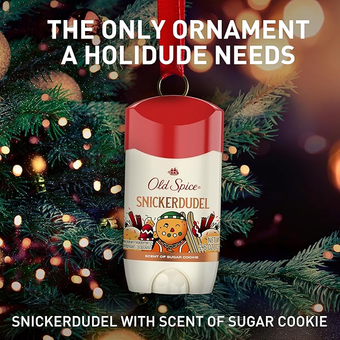 Old Spice Antiperspirant & Deodorant for Men, Holidudes Limited Edition, 24/7 Sweat Protection, Stocking Stuffer, Snickerdudel Sugar Cookie Scent, 2.6 oz