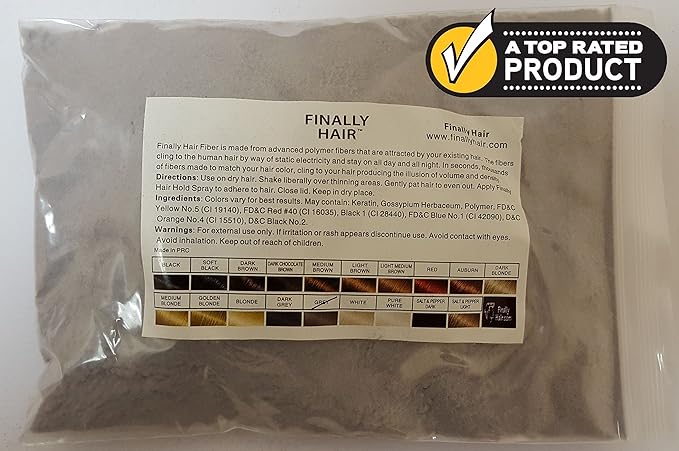 New Hair Building Fibers 100+14=114 Grams. Highest Grade Refill That You Can Use for Your Bottles From Competitors Like Toppik, Xfusion, Hair Maximizer (Gray)